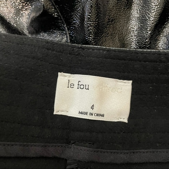 𝅺ARITZIA Wilfred Le Fou Shiny Black Faux Leather Vegan Pants 4 - Picture 5 of 7